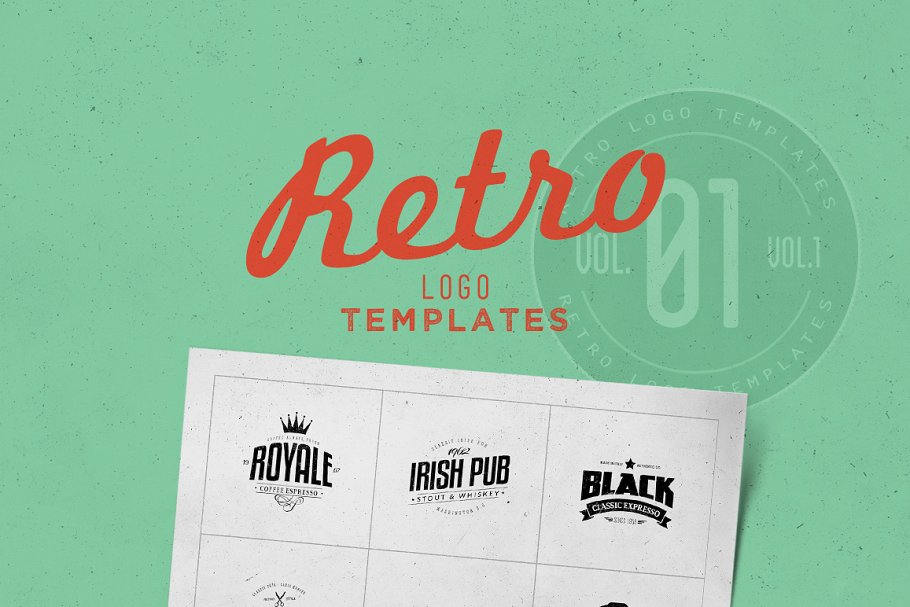 复古风格品牌专业Logo设计模板 Retro Logo Templates V.01插图
