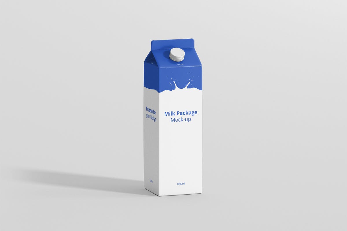 果汁/牛奶纸盒包装盒样机 Juice / Milk Mockup – 1L Carton Box插图