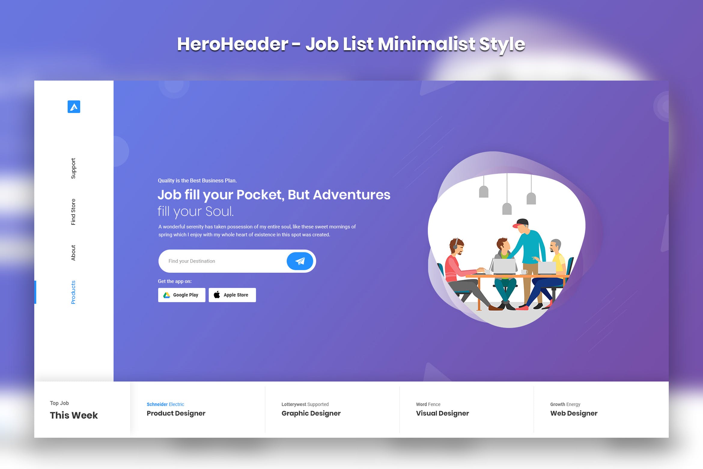 极简设计风格招聘网站设计模板v13 HeroHeader for JobList Minimal Website-13插图