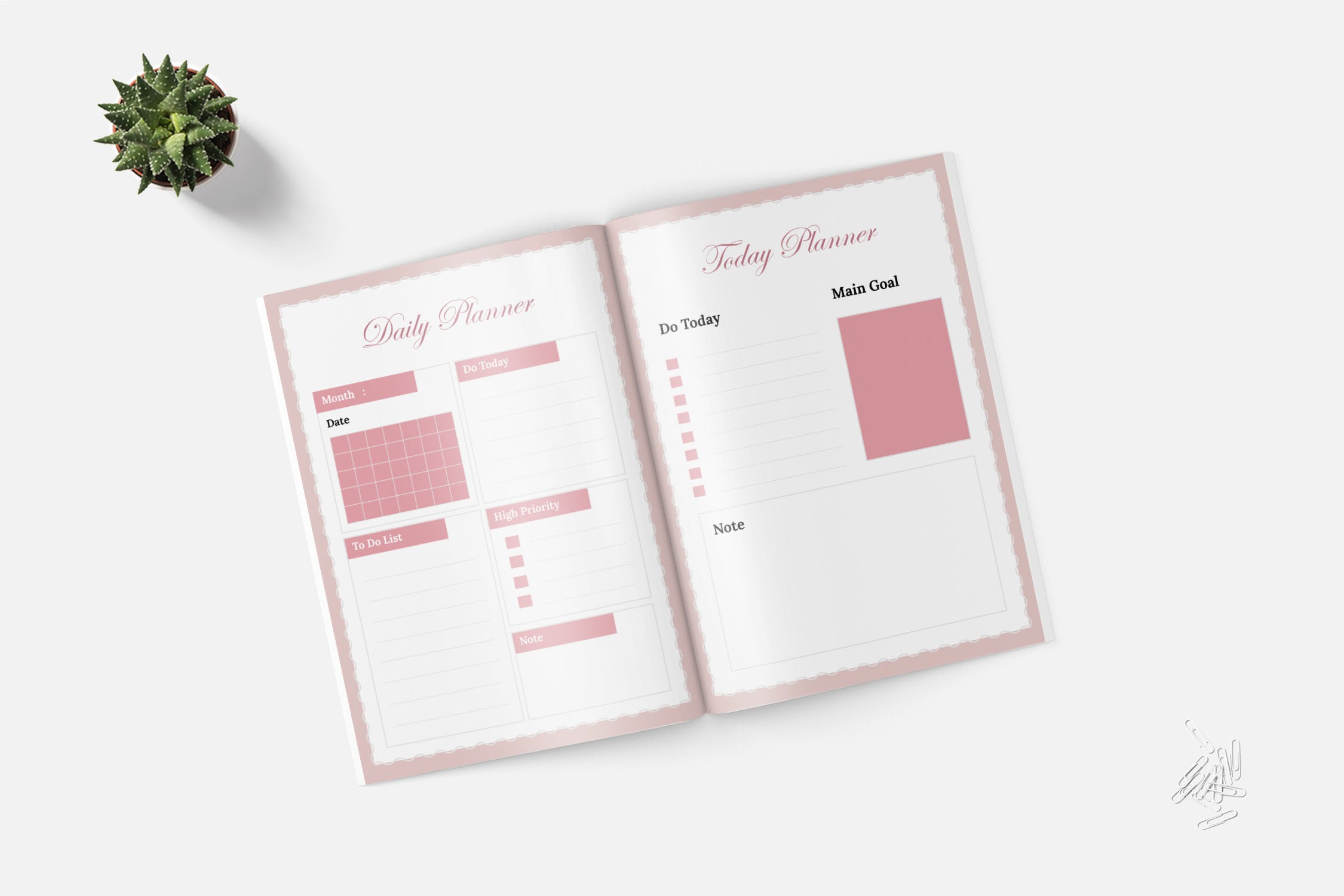 粉色记账本手账本设计模板 Finance Daily Planner Book插图(1)