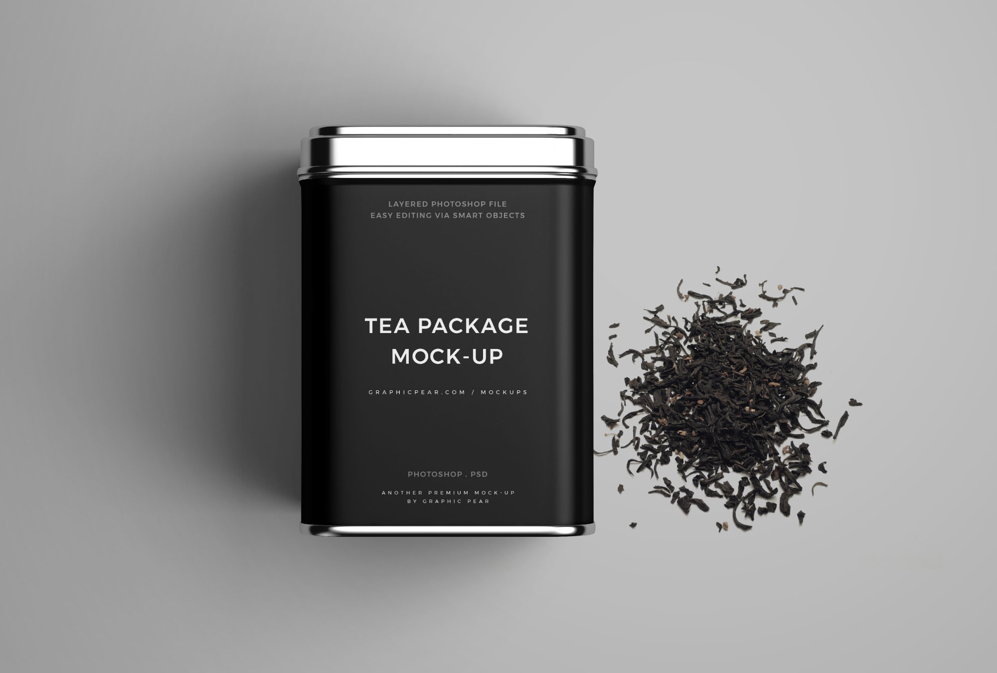 茶叶铁盒包装设计效果样机 Tea Package Mockup插图(9)