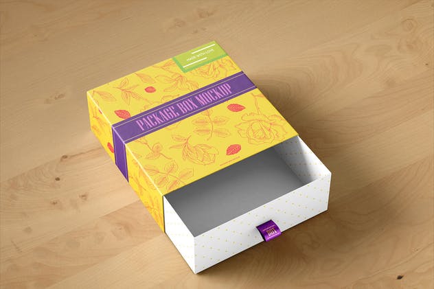 创意抽屉式礼品包装盒样机模板 Package Box Mock-Up插图(4)