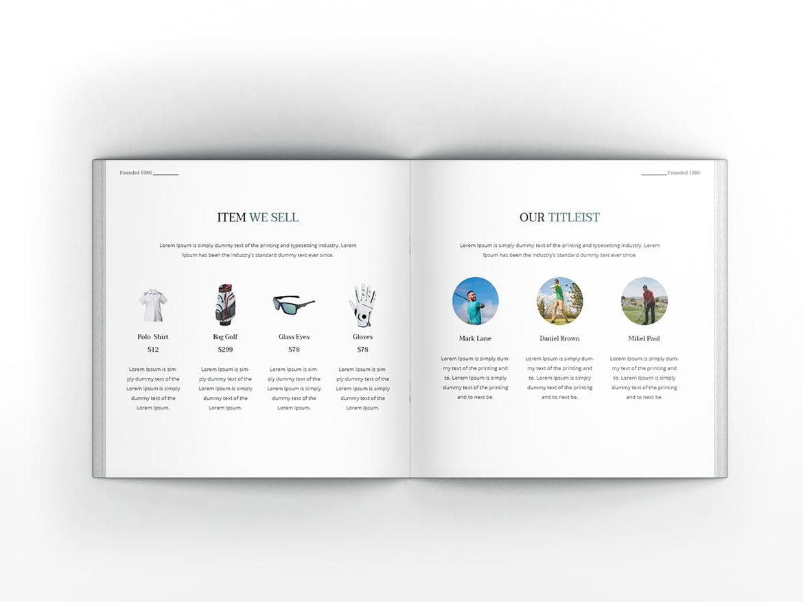 高尔夫俱乐部/体育运动场馆介绍画册设计模板 Golf Square Brochure Template插图(6)