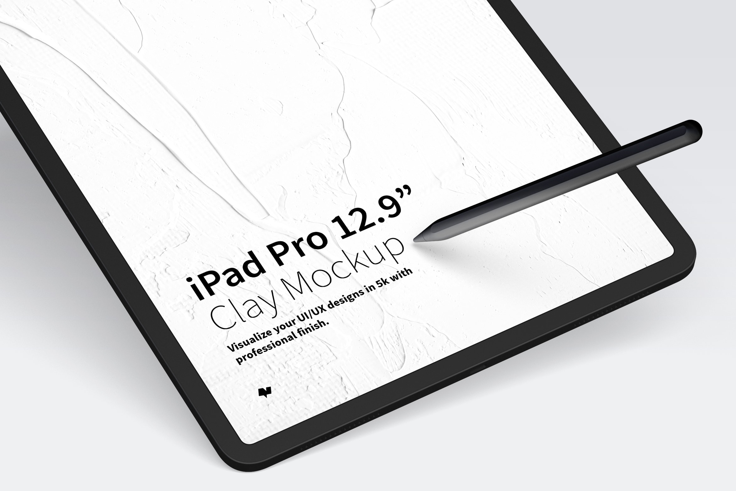 iPad Pro平板电脑Web页面设计效果图样机 Clay iPad Pro 12,9” Mockup插图(1)