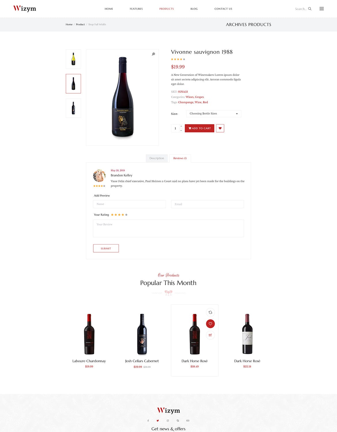 葡萄酒品牌网站设计PSD模板 Wizym | Wine & Winery PSD Template插图(8)