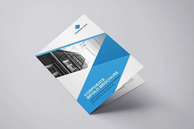 简约蓝色企业宣传双折页小册子设计模板 Corporate – Bifold Brochure插图(1)
