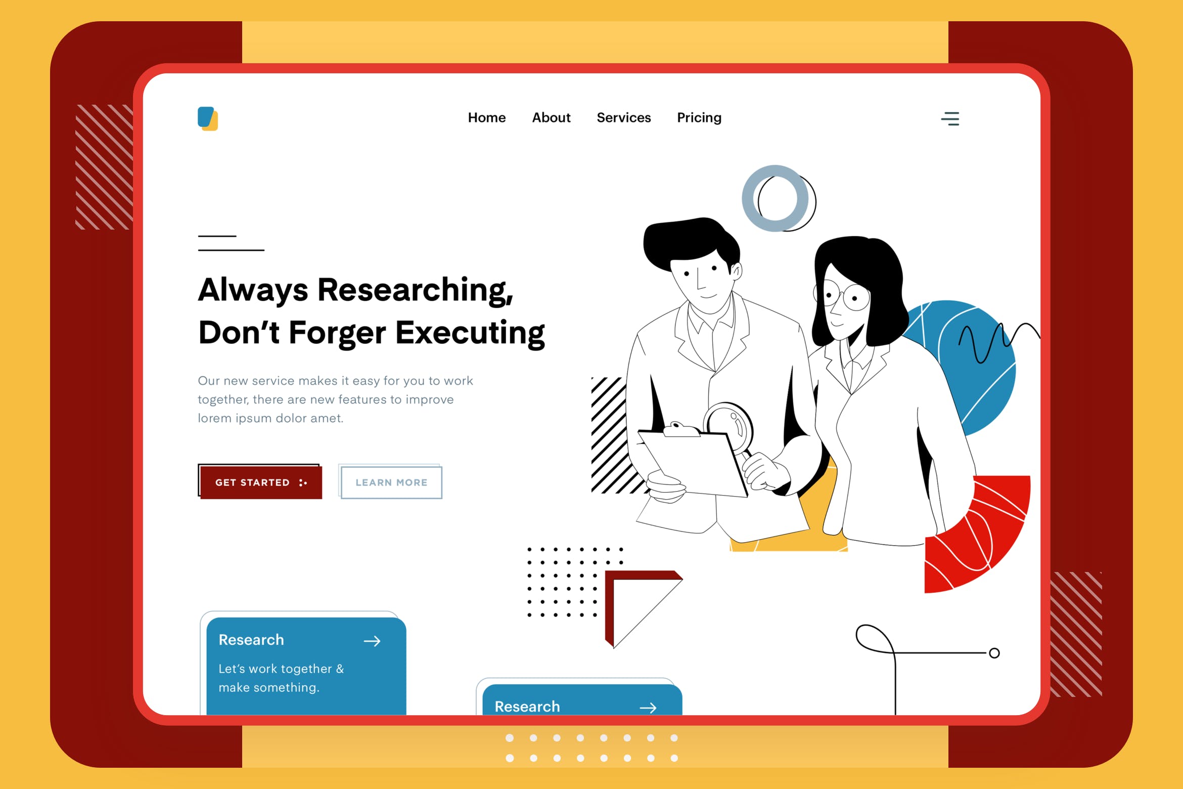 项目研究主题网站设计矢量插画设计素材 Liner – Research插图