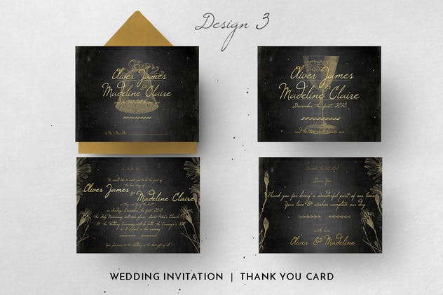 复古设计风格浪漫情书婚礼邀请函设计素材套装 Love Letter Wedding Invitation插图(6)