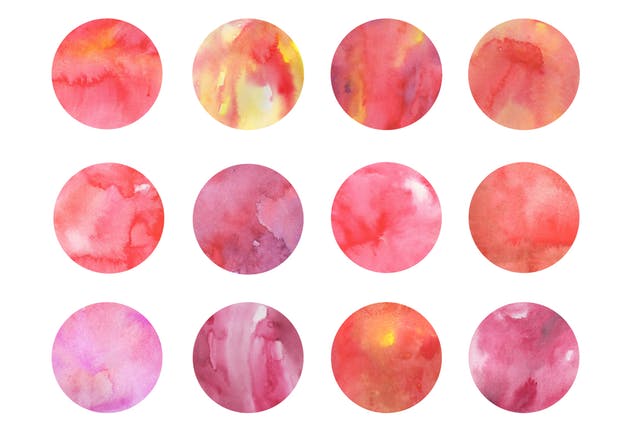 红色&粉红色水彩肌理纹理素材Vol.4 Red & Pink Watercolors – Volume 4插图(1)