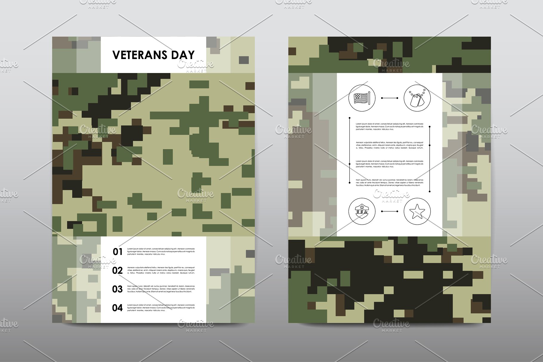 40+老兵节军人宣传小册模板 Veteran’s Day Brochures Bundle插图(19)