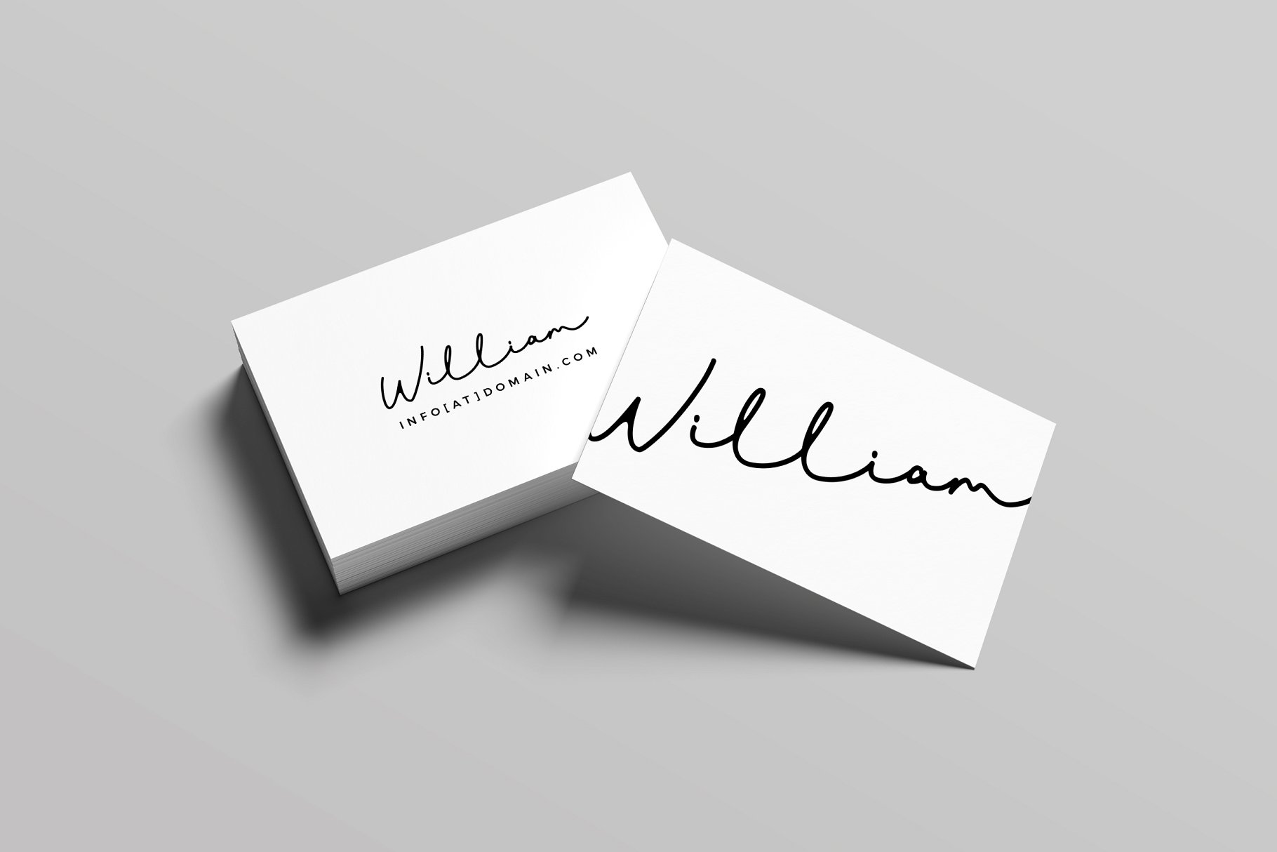 极简创意艺术名片设计模板 William Business Card Template插图(1)