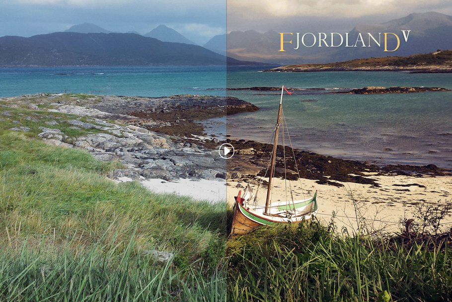 唯美户外风景调色PS动作 Fjordland Landscape PS Actions插图(3)
