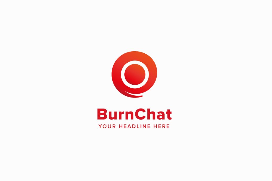 社交主题Logo模板 Burn Chat Logo Template插图