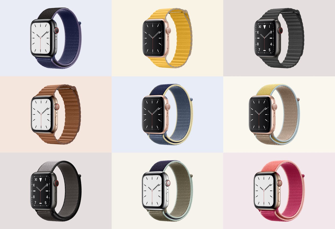 2019年第五代Apple Watch智能手表样机模板 Apple Watch Mockup Series 5插图(5)