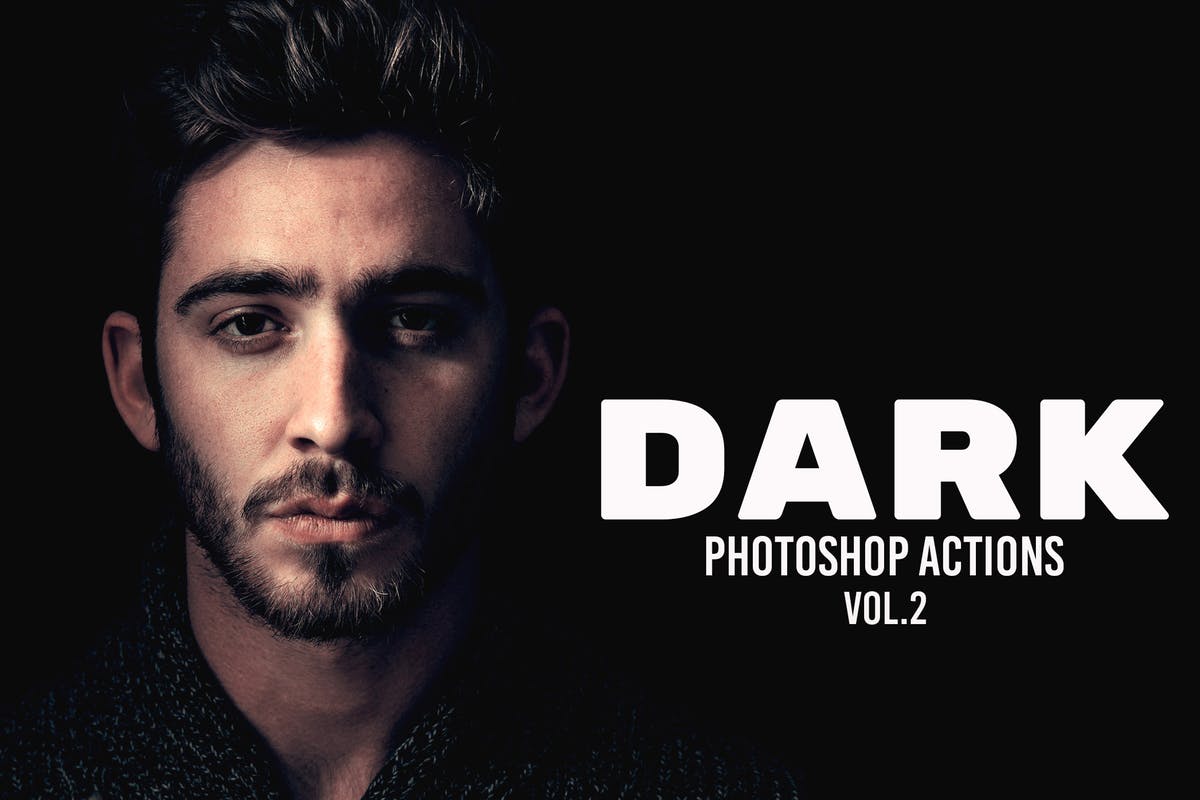 黑暗调色滤镜照片后期特效处理PS动作v2 Dark Photoshop Actions Vol. 2插图