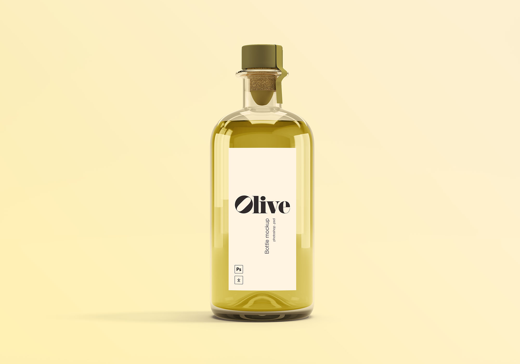 橄榄油瓶玻璃瓶设计效果图样机模板 Olive Oil Bottle Mockup插图(1)