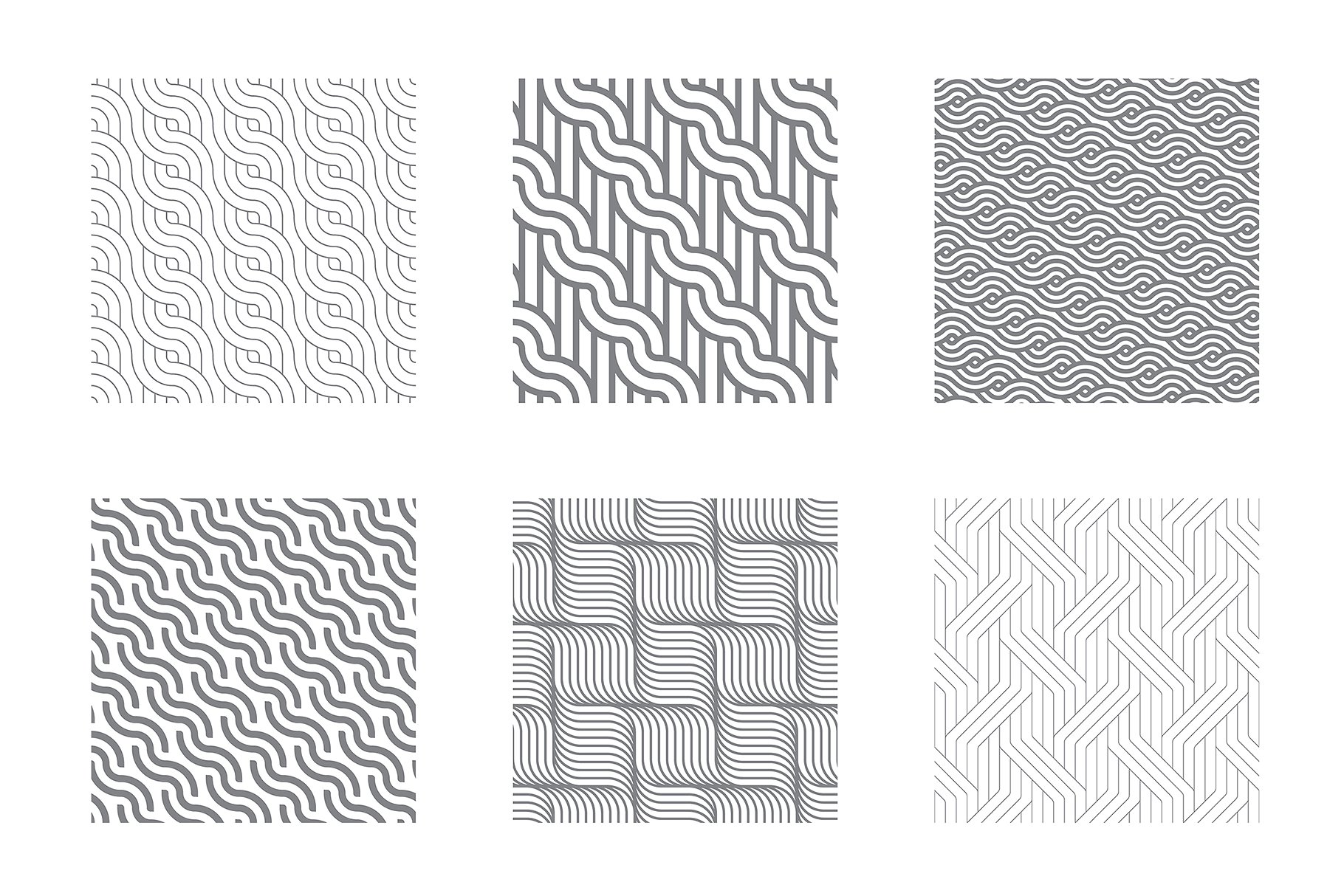 各种波纹无缝纹理图案素材 Rippled Seamless Patterns Bundle v.2插图(5)