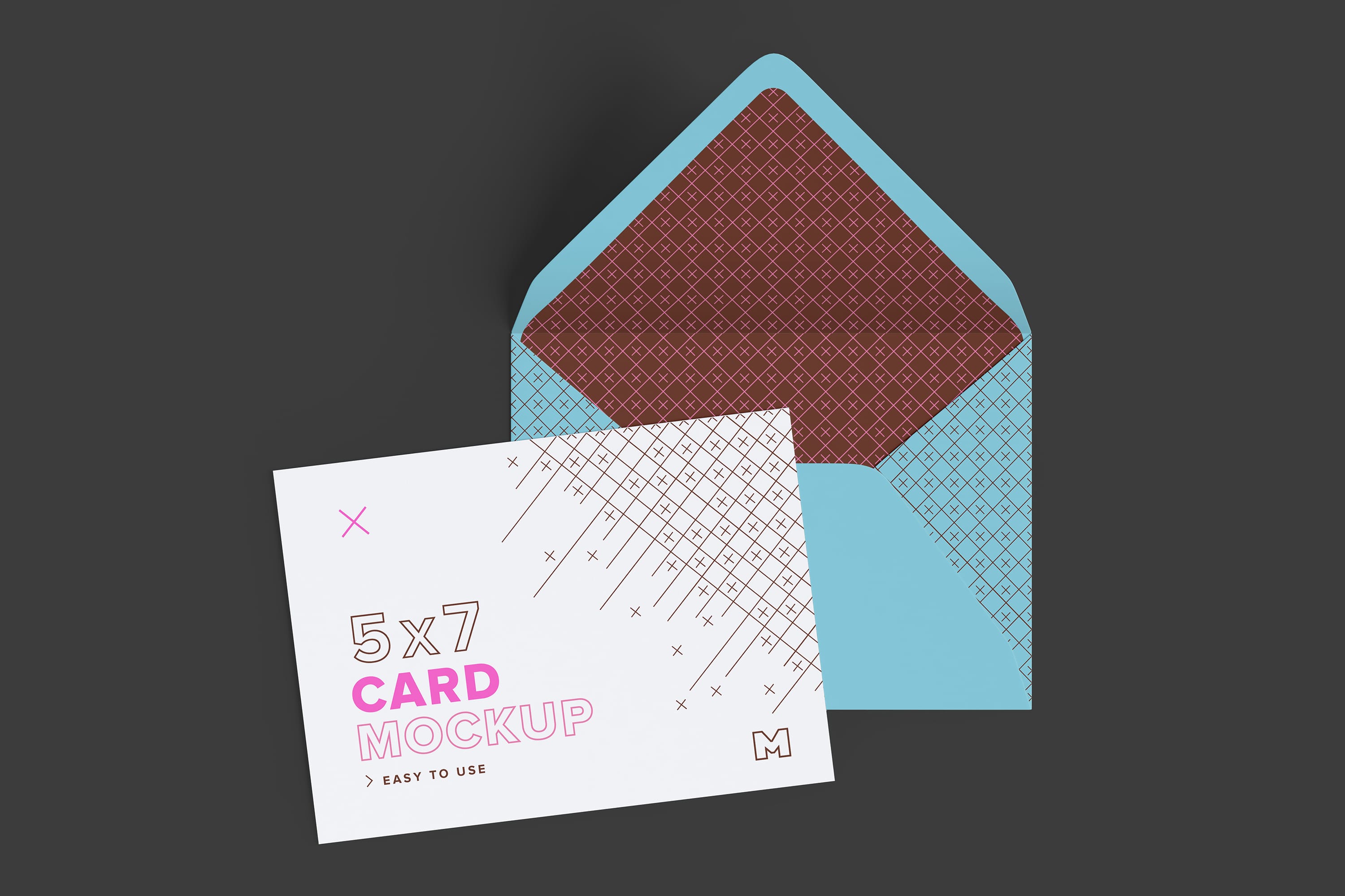 A7规格信封&贺卡设计样机模板 A7 Envelope and Landscape Card Mockup插图(1)