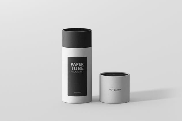 茶叶/咖啡高纸筒包装设计样机模板 Paper Tube Packaging Mockup – Slim Short插图(9)