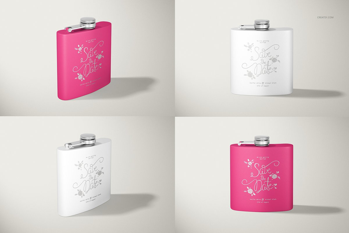 粉色涂层钢瓶包装样机展示模板插图(5)