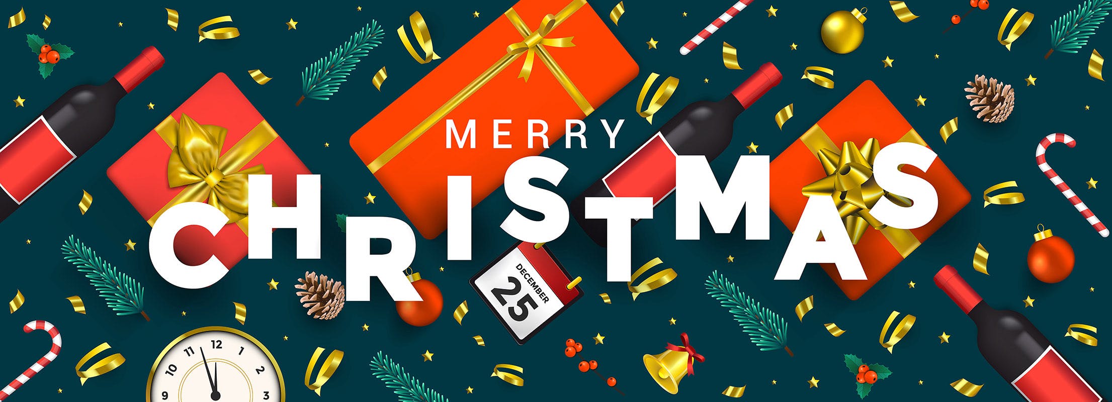 圣诞节&新年祝福主题贺卡设计模板v2 Merry Christmas and Happy New Year greeting cards插图(4)
