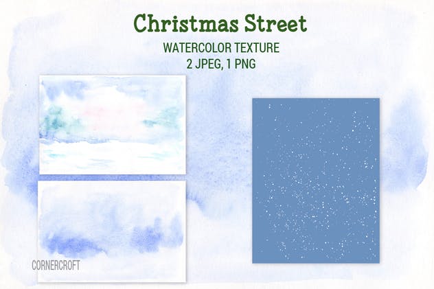圣诞街道水彩剪贴画元素合集 Watercolor Christmas Street插图(4)