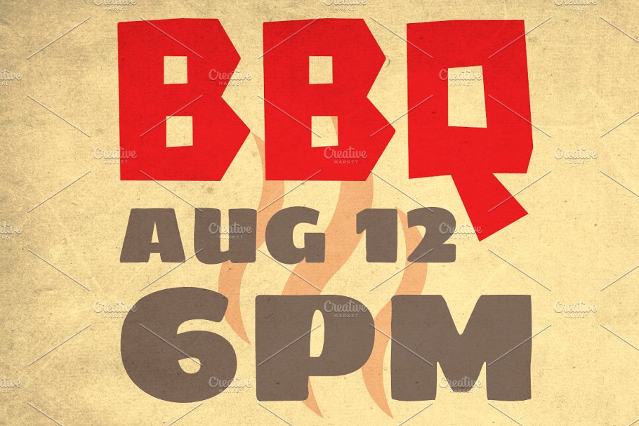 烧烤派对聚会宣传单模板 BBQ Flyer插图(1)