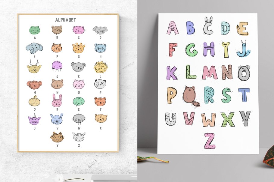可爱动物、字母、数字矢量图案 Cute Stamps Pro插图(4)