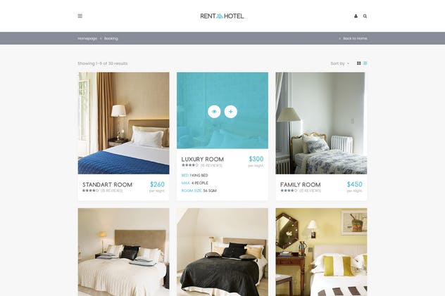 酒店在线预订系统网站PSD模板 Rent a Hotel – Booking Website PSD Template插图(7)
