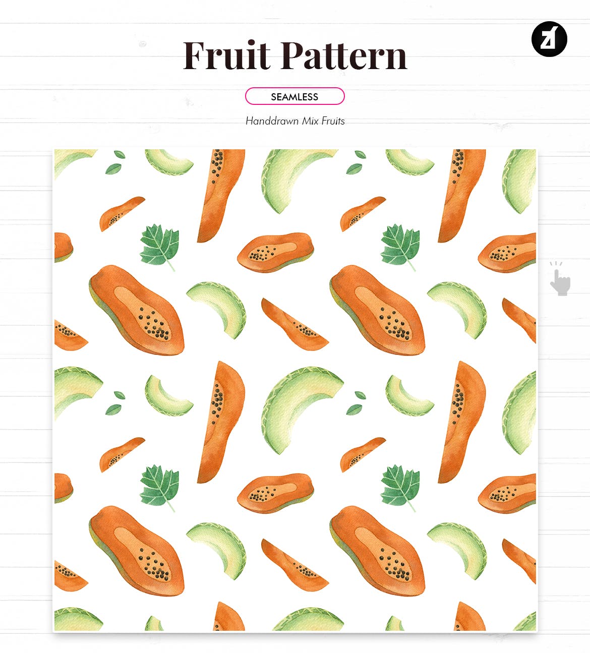 水彩手绘水果图案纹样背景素材 Fruits pattern hand-drawn watercolor illustration插图(4)
