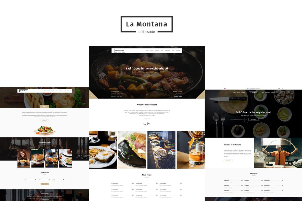 西餐厅官网网站设计PSD模板 LaMontana插图