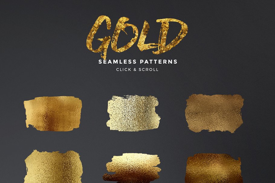 300+金光闪闪金箔图层样式 300+ Gold Glitter Foil Styles插图(2)