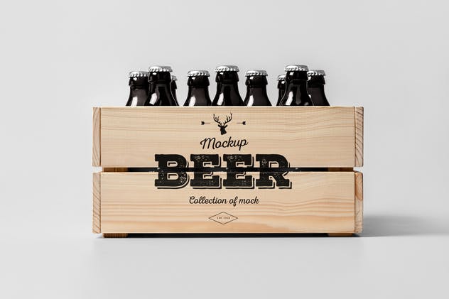 逼真啤酒木制箱子包装样机模板 Beer Mock-up 2插图(5)