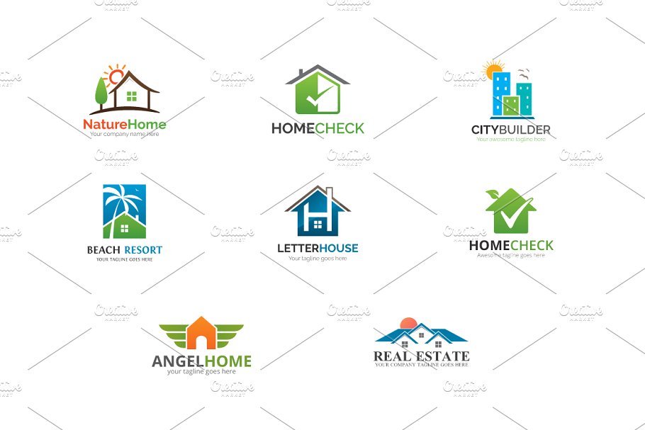 19款房地产公司Logo设计模板 19 Real Estate Logos Bundle插图(3)