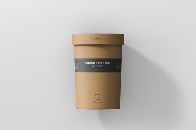 茶叶/咖啡大纸筒包装样机模板 Paper Box Mockup Round – Large Size插图(9)
