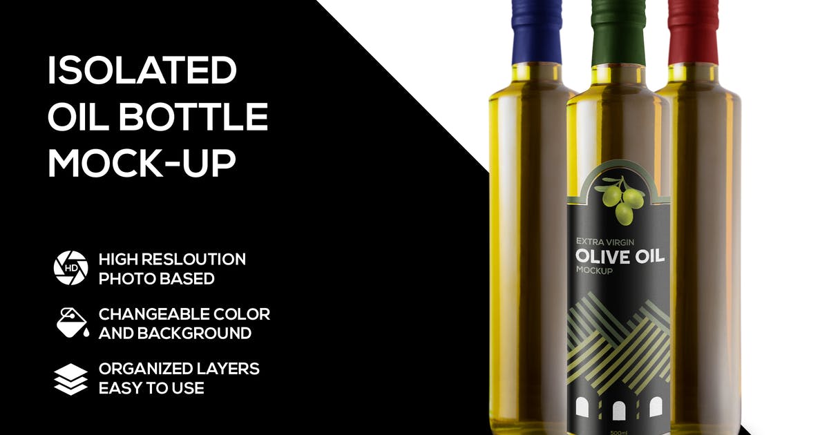 食用橄榄油瓶外观设计样机模板插图