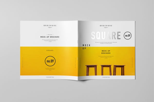 方形画册样机模板 Square Brochure Mock-up插图(5)