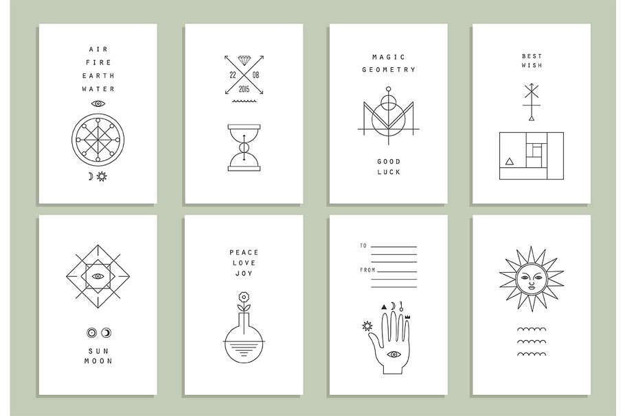 炼金术元素图标、卡片和标签模板 Alchemy III插图(1)