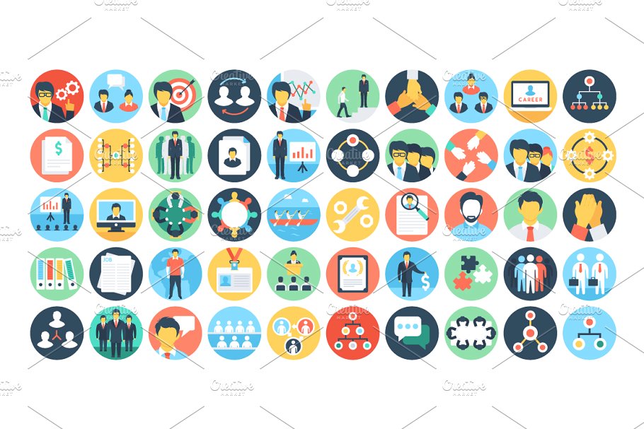 100多个团队协同及组织架构的图标集合插图(1)