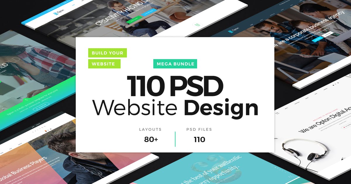 110套企业官网网站设计PSD模板合集插图