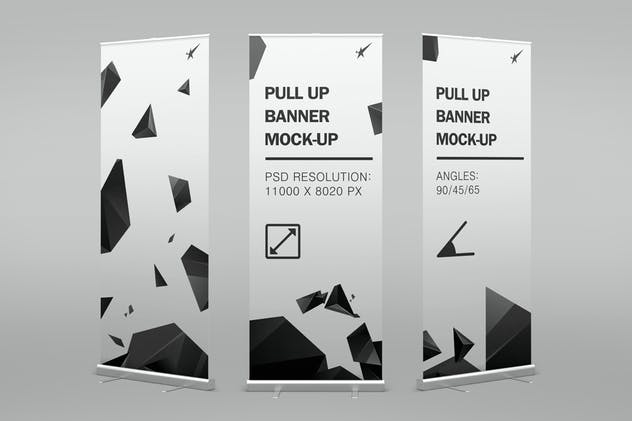 招聘/开业/宣传易拉宝海报设计样机模板 Pull-Up Banner Stand Mock-Up插图(2)