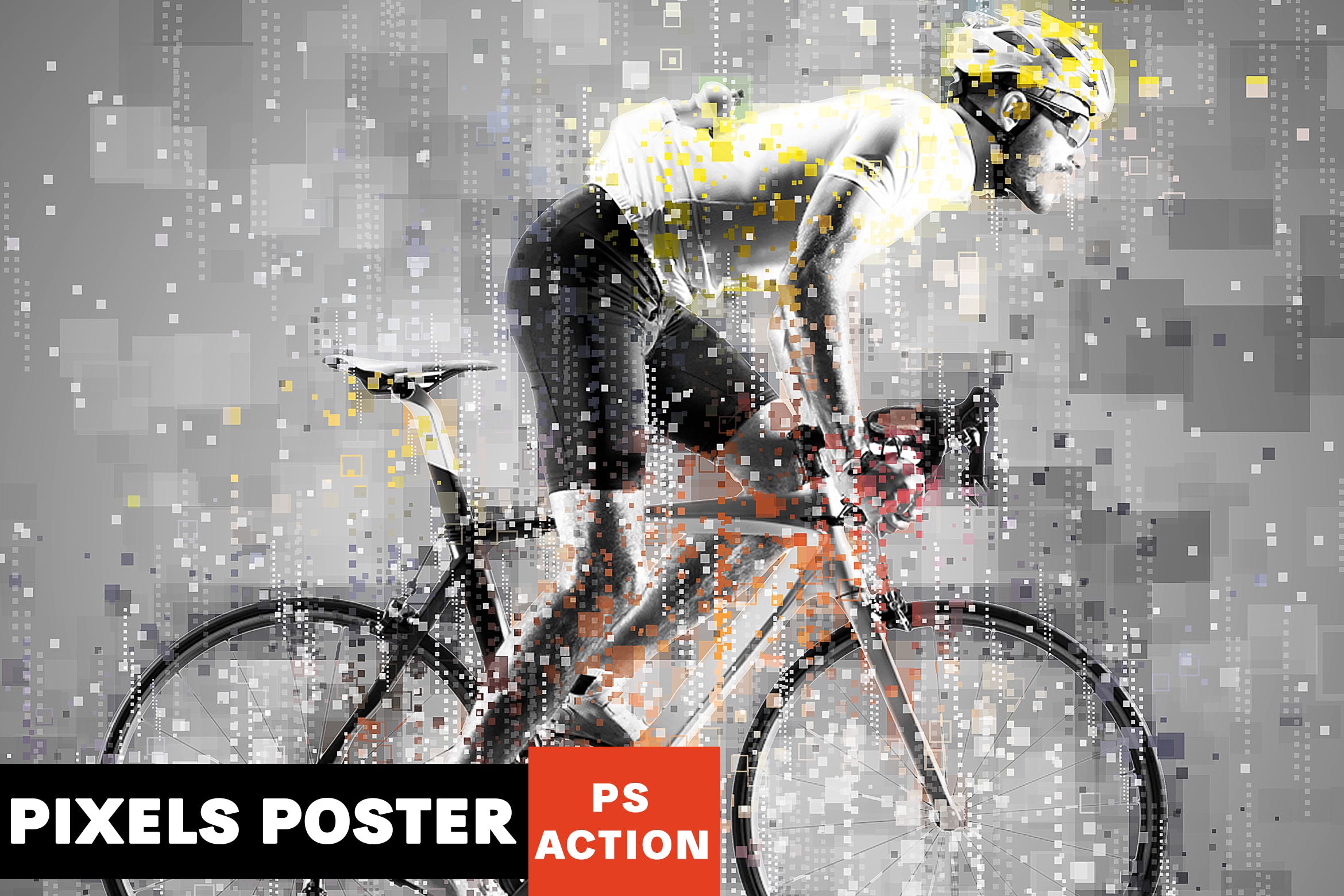 像素艺术海报特效PS动作 Pixels Poster Photoshop Action插图
