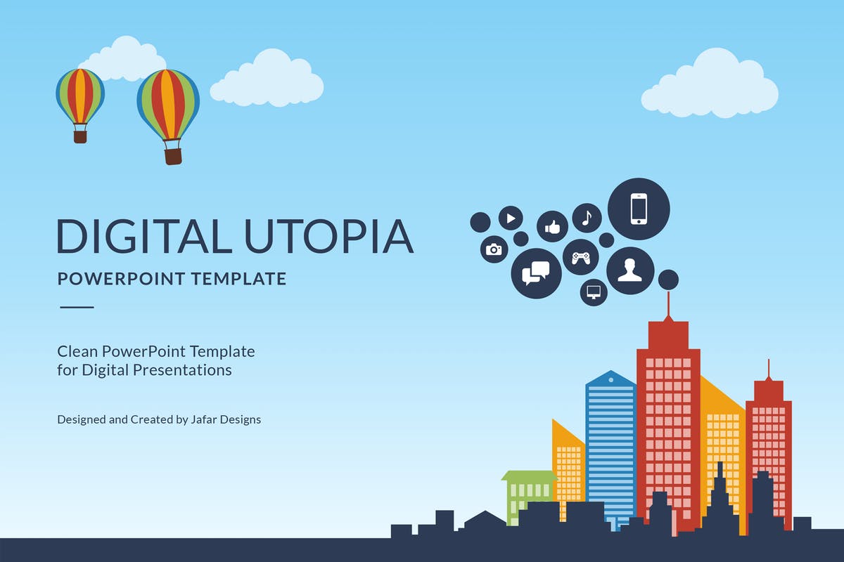 数据信息科技风格PPT幻灯片模板下载 Digital Utopia PowerPoint Template插图