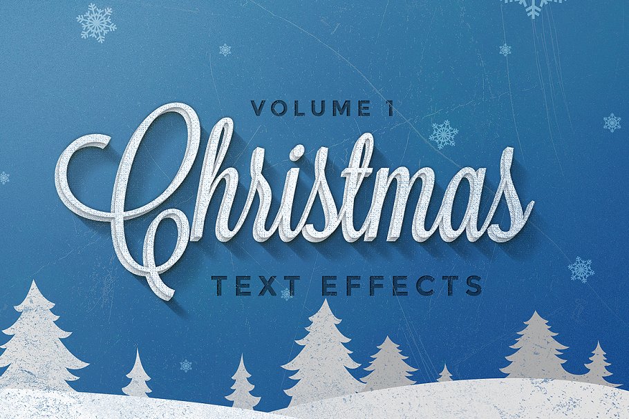圣诞节主题文本图层样式v1 Christmas Text Effects Vol.1插图