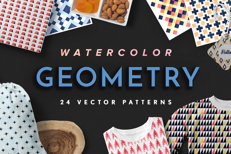 多彩几何图案纹理 Geometry Scandi Vector  Patterns插图