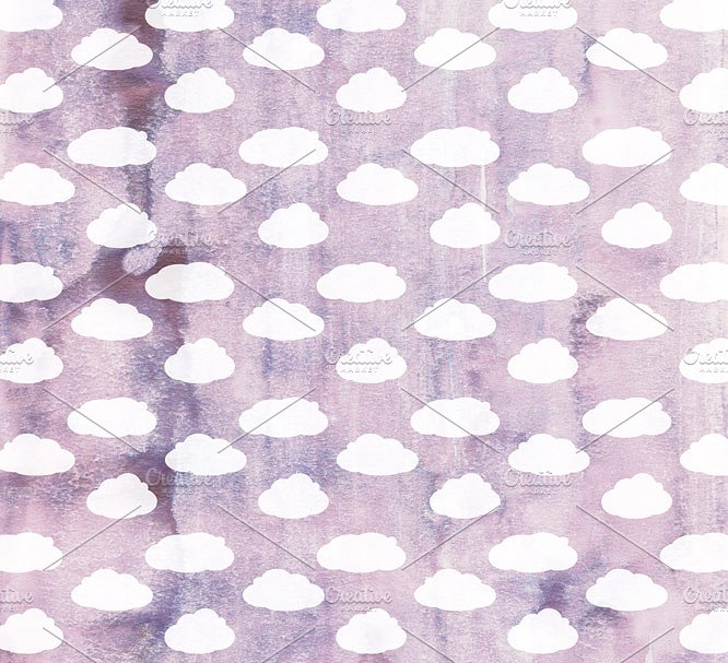 水彩雨滴图案背景素材 Watercolor Raindrop Digital Patterns插图(2)