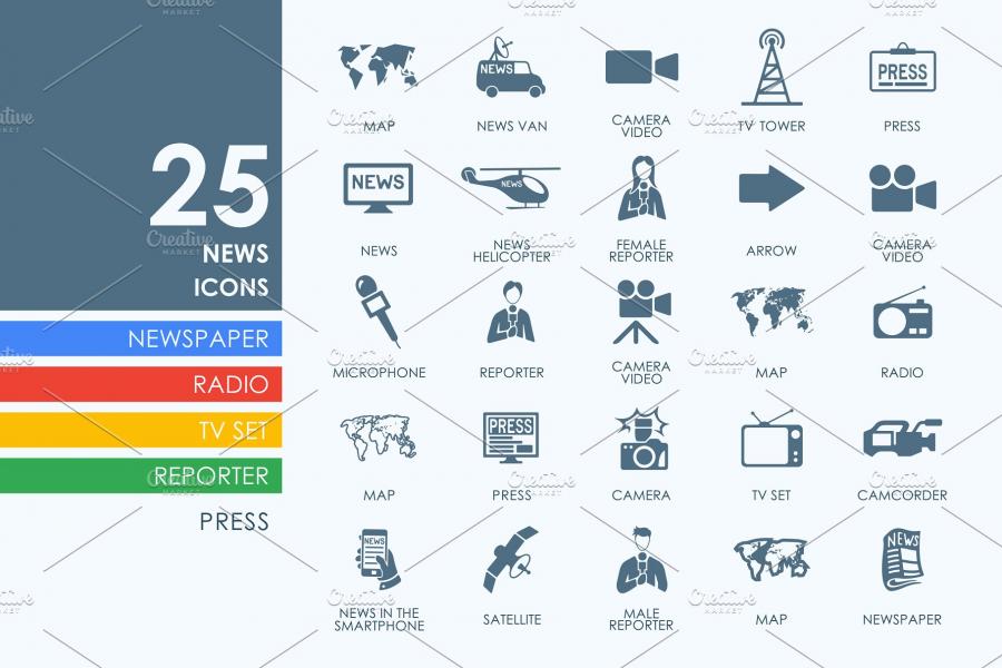 25枚新闻图标 25 News icons插图