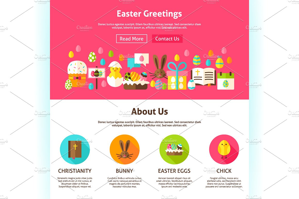 复活节 Banner 素材集合 Happy Easter Web Banners插图(2)
