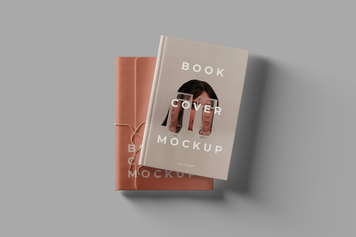 镂空设计风格精装图书封面设计样机模板 Book Cover Mockups插图(3)