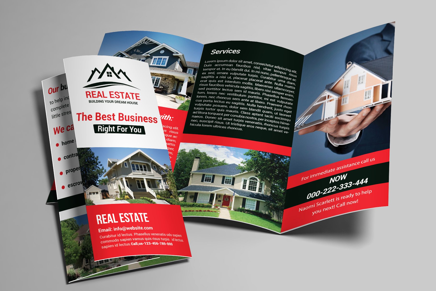 三折页房地产租赁宣传册模板 Real Estate Trifold Brochure Bundle插图(4)